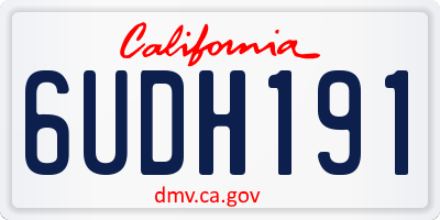 CA license plate 6UDH191