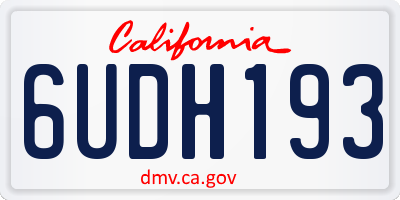 CA license plate 6UDH193