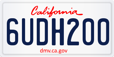CA license plate 6UDH200