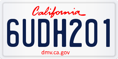 CA license plate 6UDH201