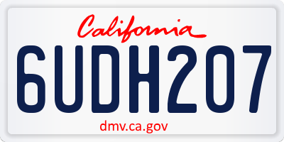CA license plate 6UDH207