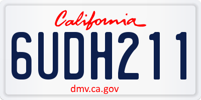 CA license plate 6UDH211