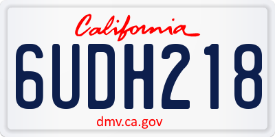 CA license plate 6UDH218