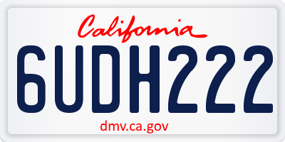 CA license plate 6UDH222