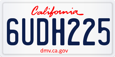 CA license plate 6UDH225