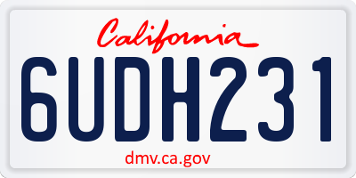 CA license plate 6UDH231