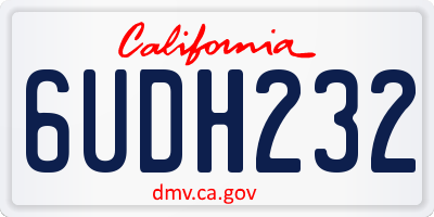 CA license plate 6UDH232