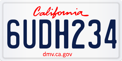 CA license plate 6UDH234