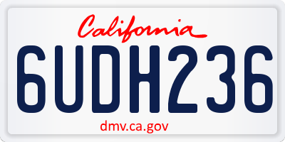 CA license plate 6UDH236