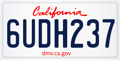 CA license plate 6UDH237