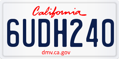 CA license plate 6UDH240