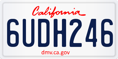 CA license plate 6UDH246