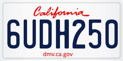 CA license plate 6UDH250