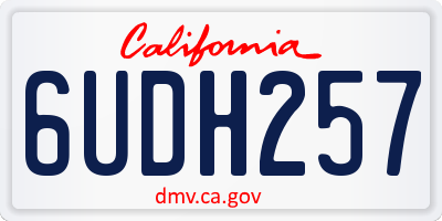 CA license plate 6UDH257