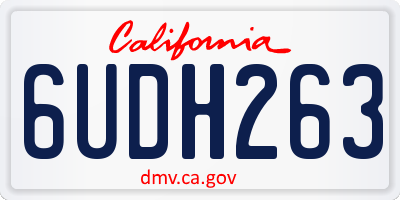 CA license plate 6UDH263