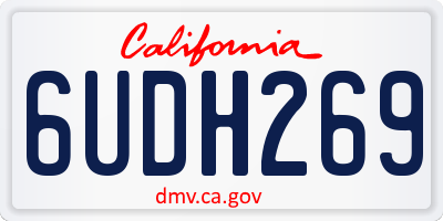 CA license plate 6UDH269