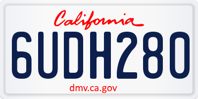 CA license plate 6UDH280