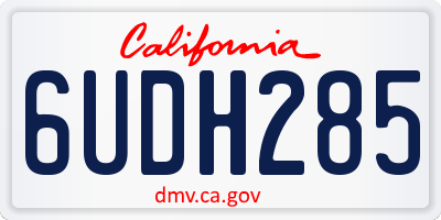 CA license plate 6UDH285