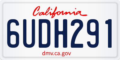CA license plate 6UDH291