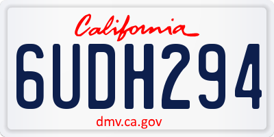 CA license plate 6UDH294