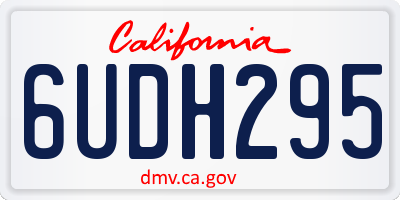 CA license plate 6UDH295