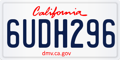 CA license plate 6UDH296