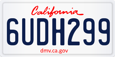 CA license plate 6UDH299