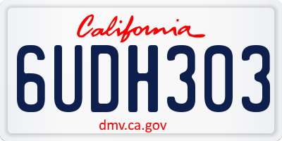 CA license plate 6UDH303