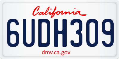CA license plate 6UDH309