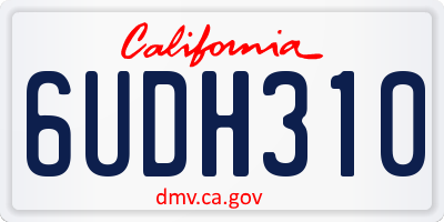 CA license plate 6UDH310
