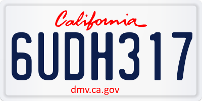CA license plate 6UDH317