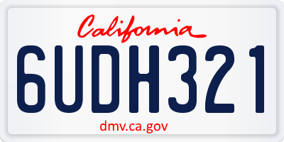 CA license plate 6UDH321