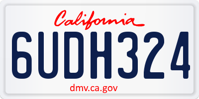 CA license plate 6UDH324