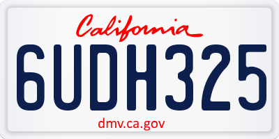 CA license plate 6UDH325