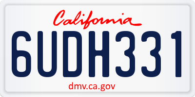CA license plate 6UDH331
