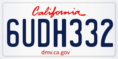 CA license plate 6UDH332