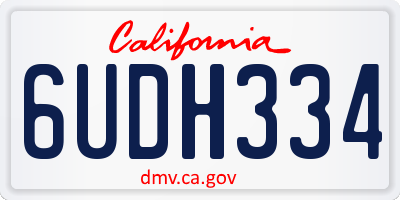 CA license plate 6UDH334