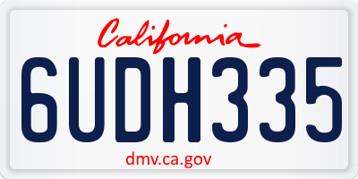 CA license plate 6UDH335