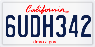 CA license plate 6UDH342