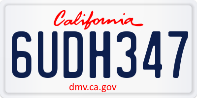 CA license plate 6UDH347