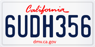 CA license plate 6UDH356