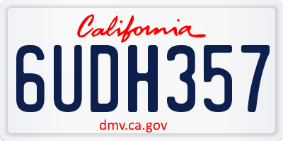 CA license plate 6UDH357