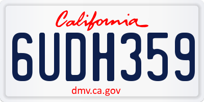 CA license plate 6UDH359
