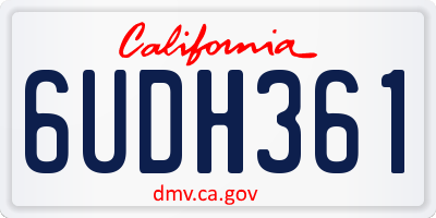 CA license plate 6UDH361