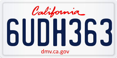 CA license plate 6UDH363