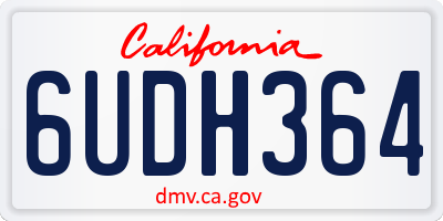 CA license plate 6UDH364
