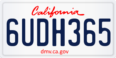 CA license plate 6UDH365