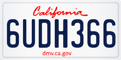 CA license plate 6UDH366