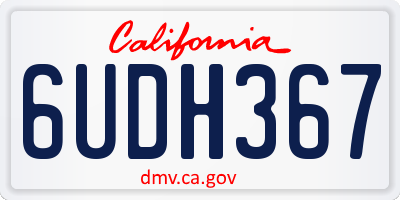 CA license plate 6UDH367