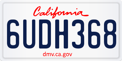 CA license plate 6UDH368
